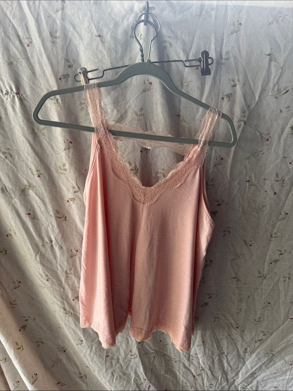 LA MIEL Blush Pink Lace-Trim Camisole